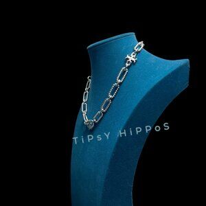 Tory Burch Silver Coated Roxanne Chunky Necklace!